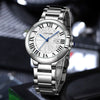 Men's Stainless Steel Automatic Waterproof Business Style Round Dial Imitation Mechanical Watch