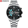 Men's Stainless Steel Band Quartz Motorcycle Disc Sixpin Leisure Watch