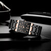 Men's Stainless Steel Band Quartz Watch Rectangular Dial Leisure Style Waterproof