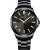 Men's Stainless Steel Band Waterproof Quartz Watch Round Dial Leisure Style