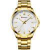 Men's Stainless Steel Band Waterproof Quartz Watch Round Dial Leisure Style