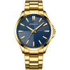 Men's Stainless Steel Band Waterproof Quartz Watch Round Dial Leisure Style