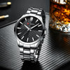Men's Stainless Steel Band Waterproof Quartz Watch Round Dial Leisure Style