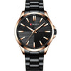 Men's Stainless Steel Band Waterproof Quartz Watch Round Dial Leisure Style