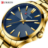 Men's Stainless Steel Band Waterproof Quartz Watch Round Dial Leisure Style