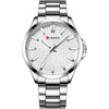 Men's Stainless Steel Band Waterproof Quartz Watch Round Dial Leisure Style