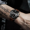 Men's Stainless Steel Belt Watch Round Dial Business Style