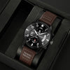 Men's Stainless Steel Belt Watch Round Dial Business Style