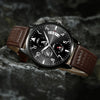 Men's Stainless Steel Belt Watch Round Dial Business Style