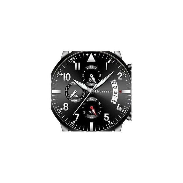 Men's Stainless Steel Belt Watch Round Dial Business Style