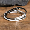 Men's Stainless Steel Black Wire Rope Adjustable Bracelet