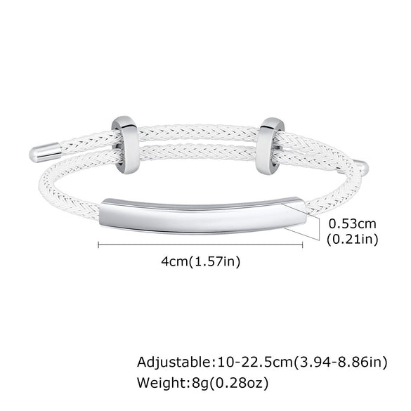 Men's Stainless Steel Black Wire Rope Adjustable Bracelet