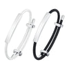 Men's Stainless Steel Black Wire Rope Adjustable Bracelet