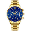 Men's Stainless Steel Business Quartz Watch With Round Dial And Fake Threeeye Design