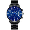 Men's Stainless Steel Business Quartz Watch With Round Dial And Fake Threeeye Design