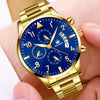Men's Stainless Steel Business Quartz Watch With Round Dial And Printed Logo