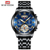 Men's Stainless Steel Business Round Dial Waterproof Quartz And Tourbillon Watch