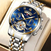 Men's Stainless Steel Business Round Dial Waterproof Quartz And Tourbillon Watch