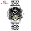 Men's Stainless Steel Business Round Dial Waterproof Quartz And Tourbillon Watch