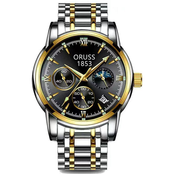 Men's Stainless Steel Business Style Rectangle Dial Automatic Movement Waterproof Luminous Watch