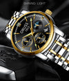 Men's Stainless Steel Business Style Rectangle Dial Automatic Movement Waterproof Luminous Watch