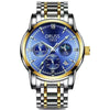 Men's Stainless Steel Business Style Rectangle Dial Automatic Movement Waterproof Luminous Watch
