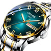 Men's Stainless Steel Business Style Round Dial Waterproof Watch With Automatic Movement And Luminous Calendar