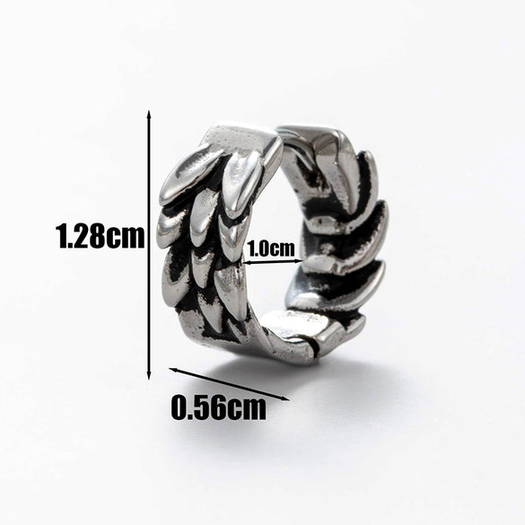 Men's Stainless Steel Cast Piercing Earrings With Tiger Cross Fivepointed Star Geometric Pattern And Polishing Process