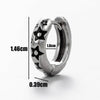 Men's Stainless Steel Cast Piercing Earrings With Tiger Cross Fivepointed Star Geometric Pattern And Polishing Process
