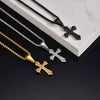Men's Stainless Steel Cross Pendant Necklace Electroplated Fashion Style