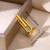 Men's Stainless Steel Cufflinks With Imitation Pearl And Golden Electroplating Letter Pattern