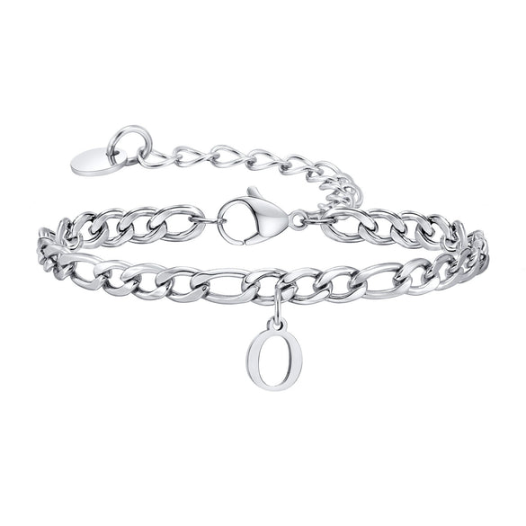 Men's Stainless Steel English Letter Bracelet With Polish Finish