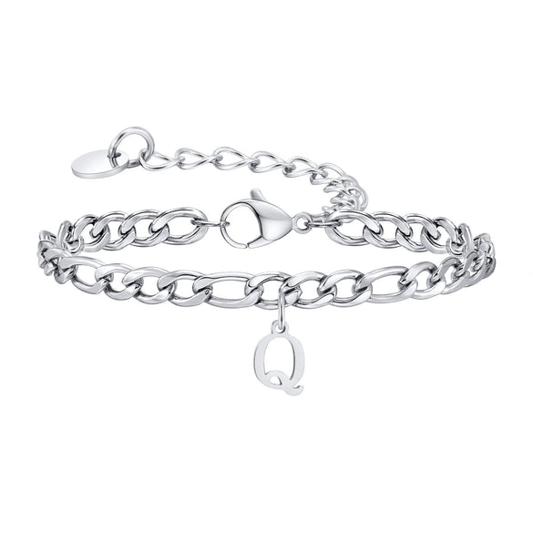 Men's Stainless Steel English Letter Bracelet With Polish Finish
