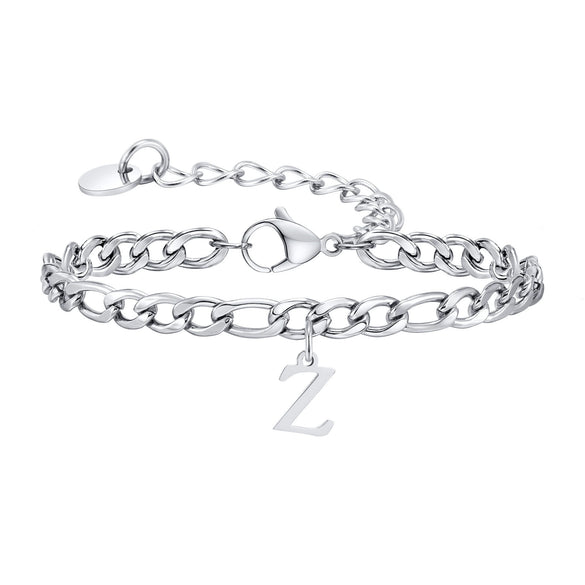 Men's Stainless Steel English Letter Bracelet With Polish Finish