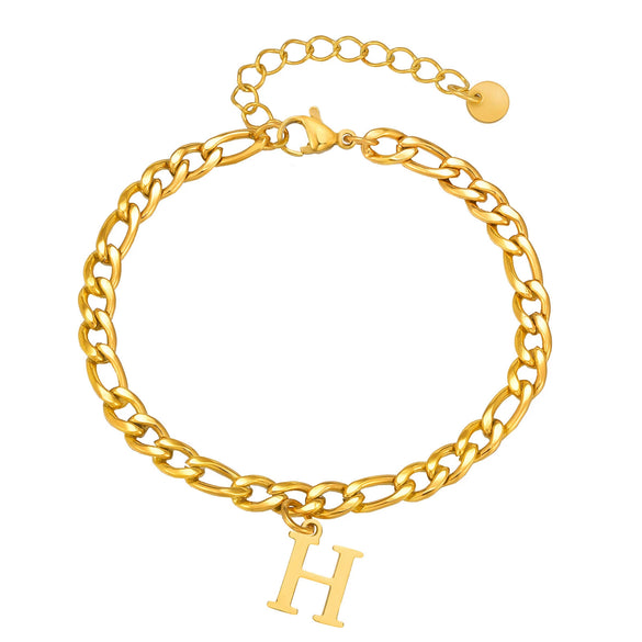 Men's Stainless Steel English Letter Bracelet With Polish Finish