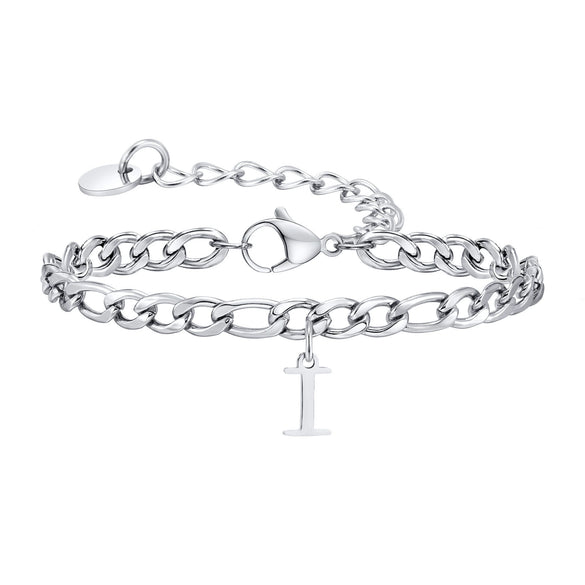 Men's Stainless Steel English Letter Bracelet With Polish Finish