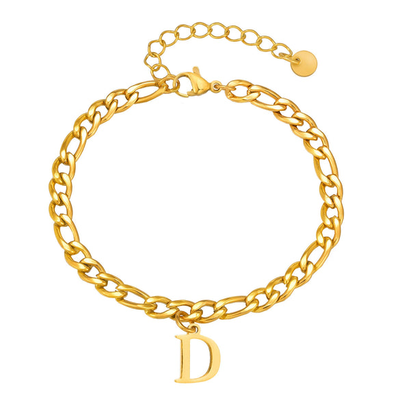 Men's Stainless Steel English Letter Bracelet With Polish Finish