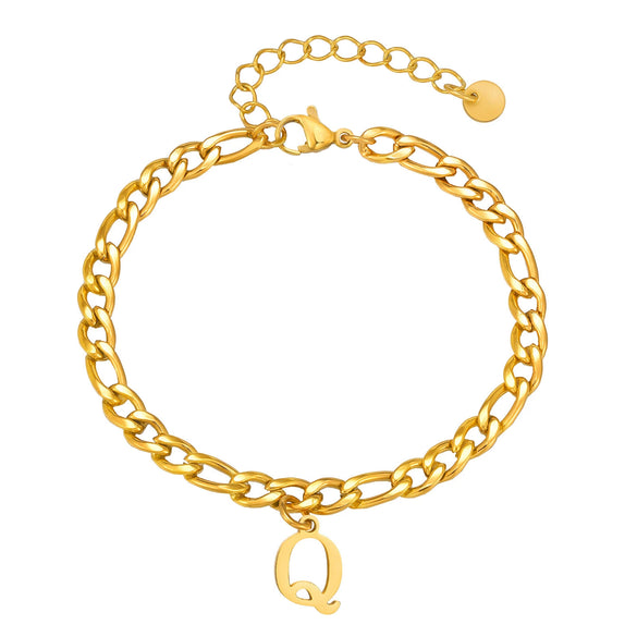 Men's Stainless Steel English Letter Bracelet With Polish Finish