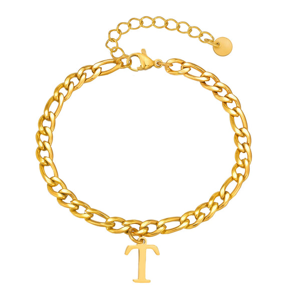 Men's Stainless Steel English Letter Bracelet With Polish Finish