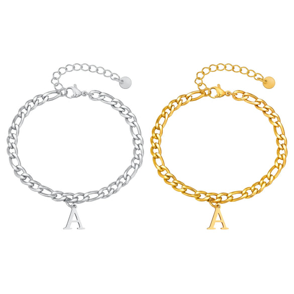 Men's Stainless Steel English Letter Bracelet With Polish Finish