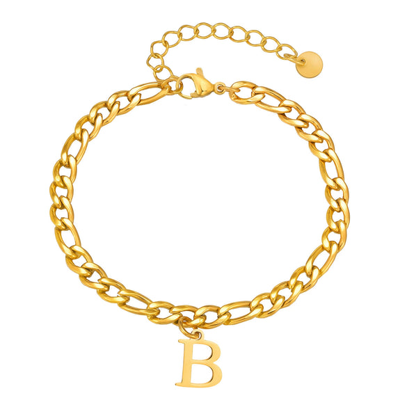 Men's Stainless Steel English Letter Bracelet With Polish Finish