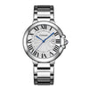 Men's Stainless Steel Fully Automatic Imitation Mechanical Round Dial Waterproof Business Watch