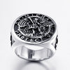 Men's Stainless Steel Geometric Cross And Eagle Ring Polished Metal Statement Ring For Unisex Wear