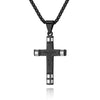 Men's Stainless Steel Geometric Cross Pendant Necklace With Polished Finish Trendy Personal Style Jewelry Gift