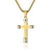 Men's Stainless Steel Geometric Cross Pendant Necklace With Polished Finish Trendy Personal Style Jewelry Gift