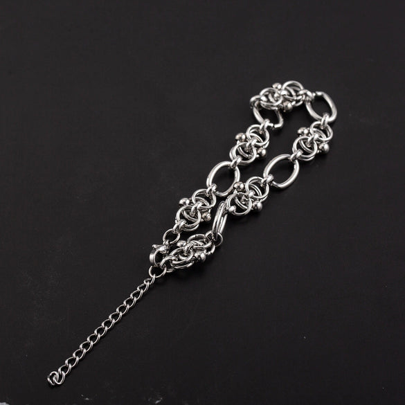 Men's Stainless Steel Geometric Hiphop Handmade Polished Chain Bracelet