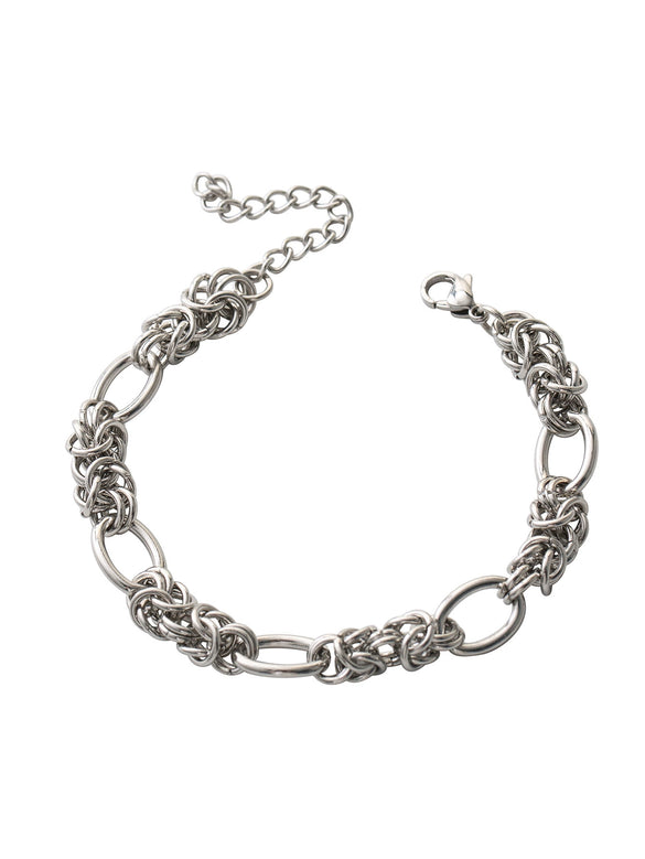 Men's Stainless Steel Geometric Hiphop Handmade Polished Chain Bracelet