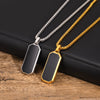 Men's Stainless Steel Geometric Pendant Necklace With Simple Lettering And Electroplating