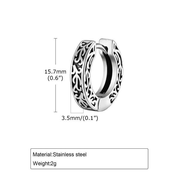 Men's Stainless Steel Geometric Retro Hiphop Electroplated Earrings