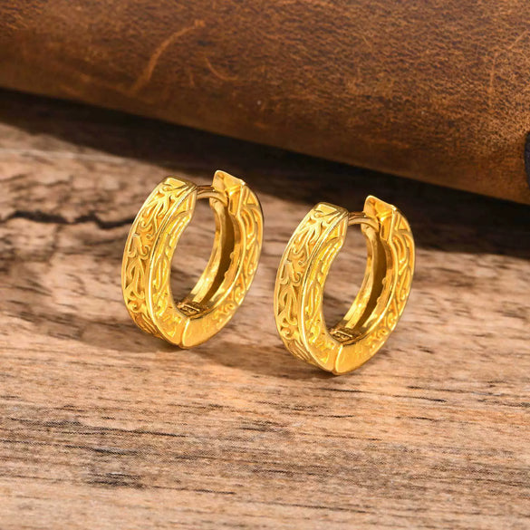 Men's Stainless Steel Geometric Retro Hiphop Electroplated Earrings